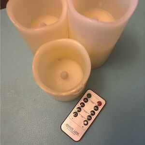 Cream LED Candle Set with Remote